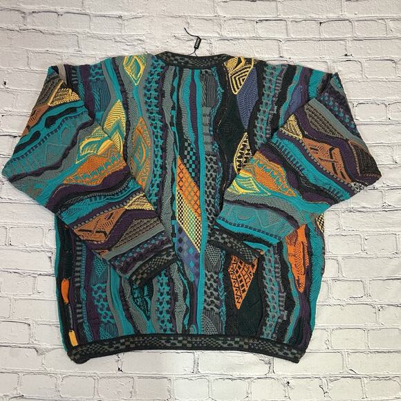 Vintage 80/90s Coogi 3D Knit Sweater Men's Rare Biggie Cosby Australia Sz L NWT - Picture 2 of 13